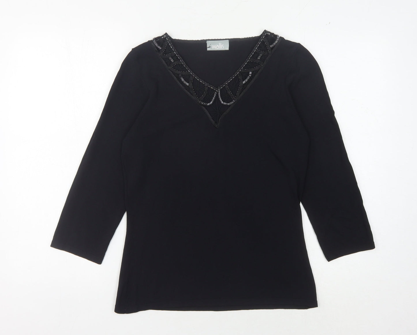 Womens UK Size 12 Wallis Black Basic Blouse