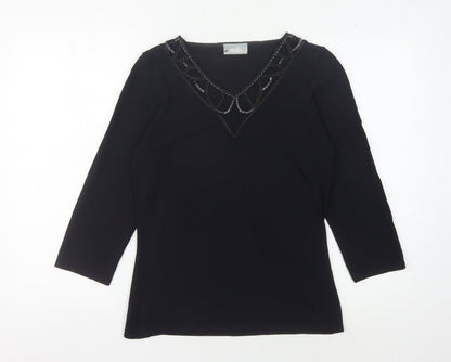 Womens UK Size 12 Wallis Black Basic Blouse