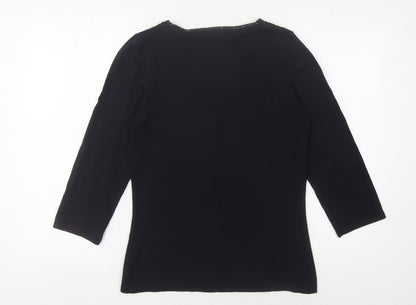 Womens UK Size 12 Wallis Black Basic Blouse
