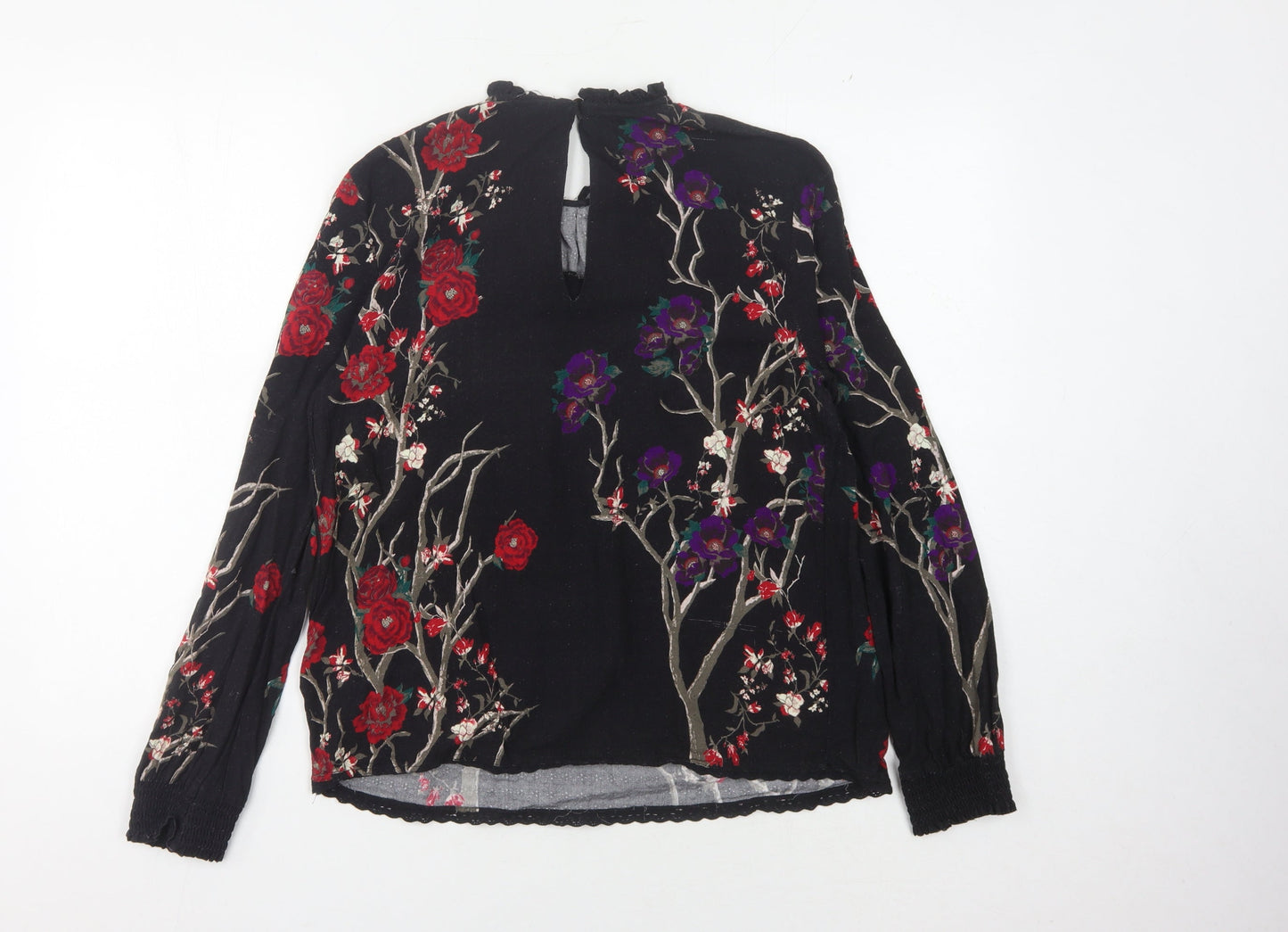 Womens UK Size 10 Superdry Black Basic Blouse