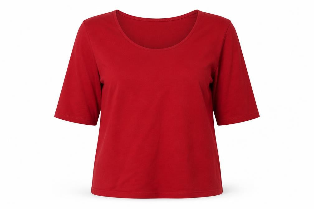 Womens UK Size L Precis Red Basic T-Shirt
