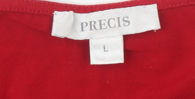 Womens UK Size L Precis Red Basic T-Shirt