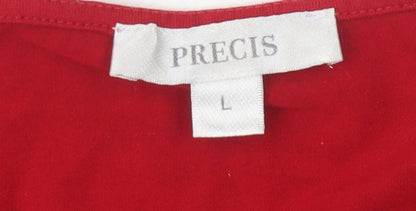 Womens UK Size L Precis Red Basic T-Shirt