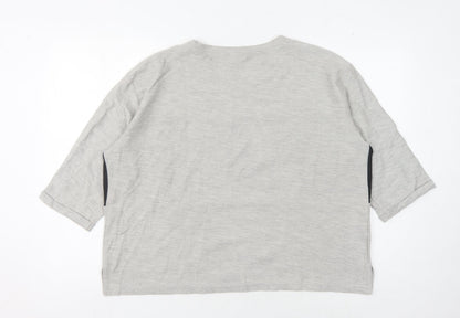 Womens UK Size XL Jacqueline de Yong Grey Basic T-Shirt