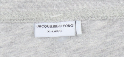 Womens UK Size XL Jacqueline de Yong Grey Basic T-Shirt