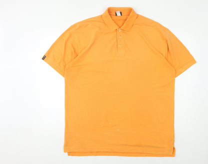 Decathlon Orange Men's Polo, Size XS, Short Sleeve
