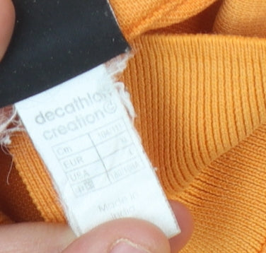 Decathlon Orange Men's Polo, Size XS, Short Sleeve