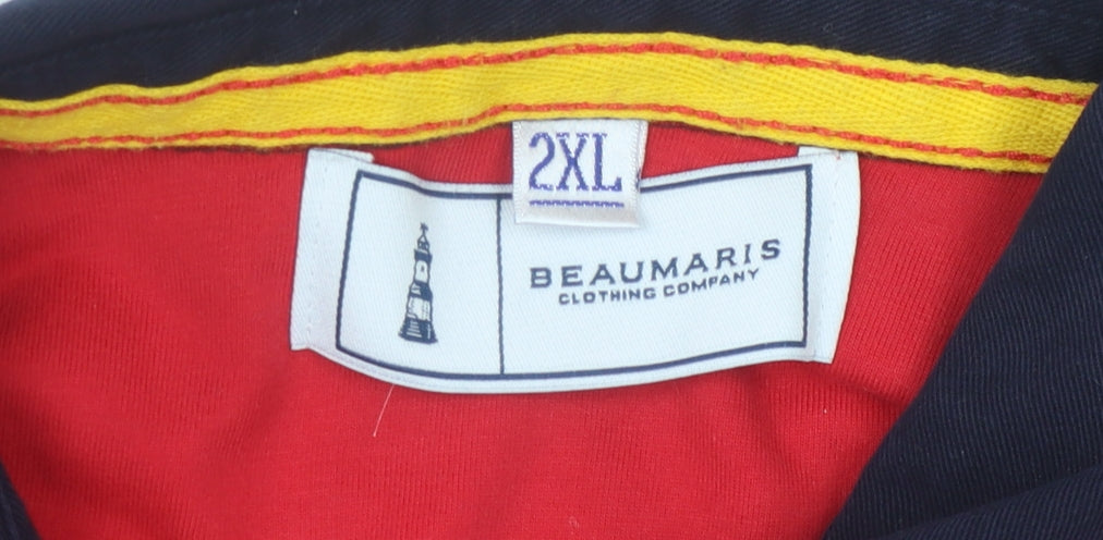 Beaumaris Men's Red Long Sleeve Polo 2XL Cotton