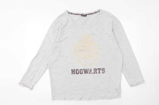 Unisex Adults UK Size L Harry Potter Grey Basic T-Shirt