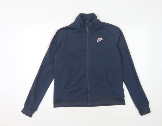 Nike Unisex Blue Full Zip Logo Sweatshirt - M