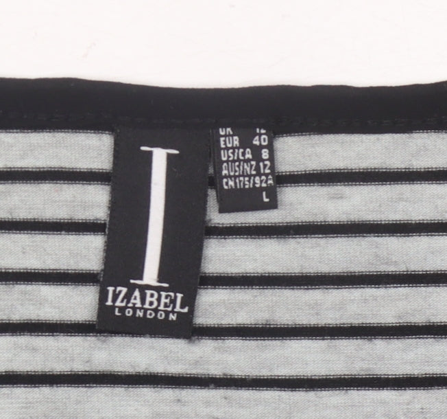 Womens UK Size 12 Izabel London Multicoloured Basic T-Shirt
