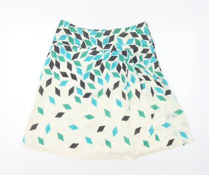 Monsoon Women's Multicoloured Geometric Silk Skirt Size 12