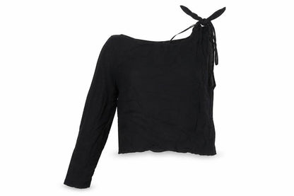 Womens UK Size S Zara Black Cropped Blouse