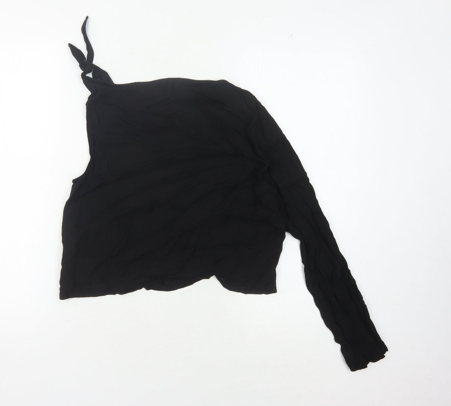 Womens UK Size S Zara Black Cropped Blouse