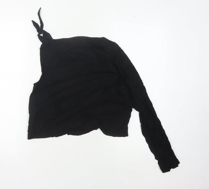 Womens UK Size S Zara Black Cropped Blouse