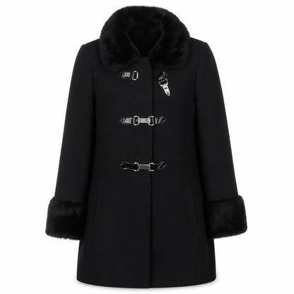 Womens UK Size 12 Debenhams Black Overcoat