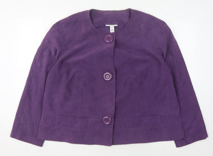 Dressbarn Women Purple Plus Blazer Lined Size 20