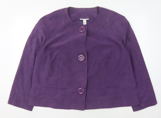 Dressbarn Women Purple Plus Blazer Lined Size 20