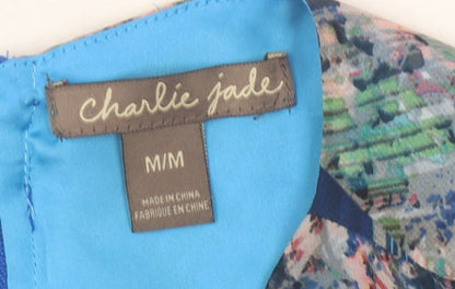 Charlie Jade Women's Blue Floral Dress, M, Sleeveless