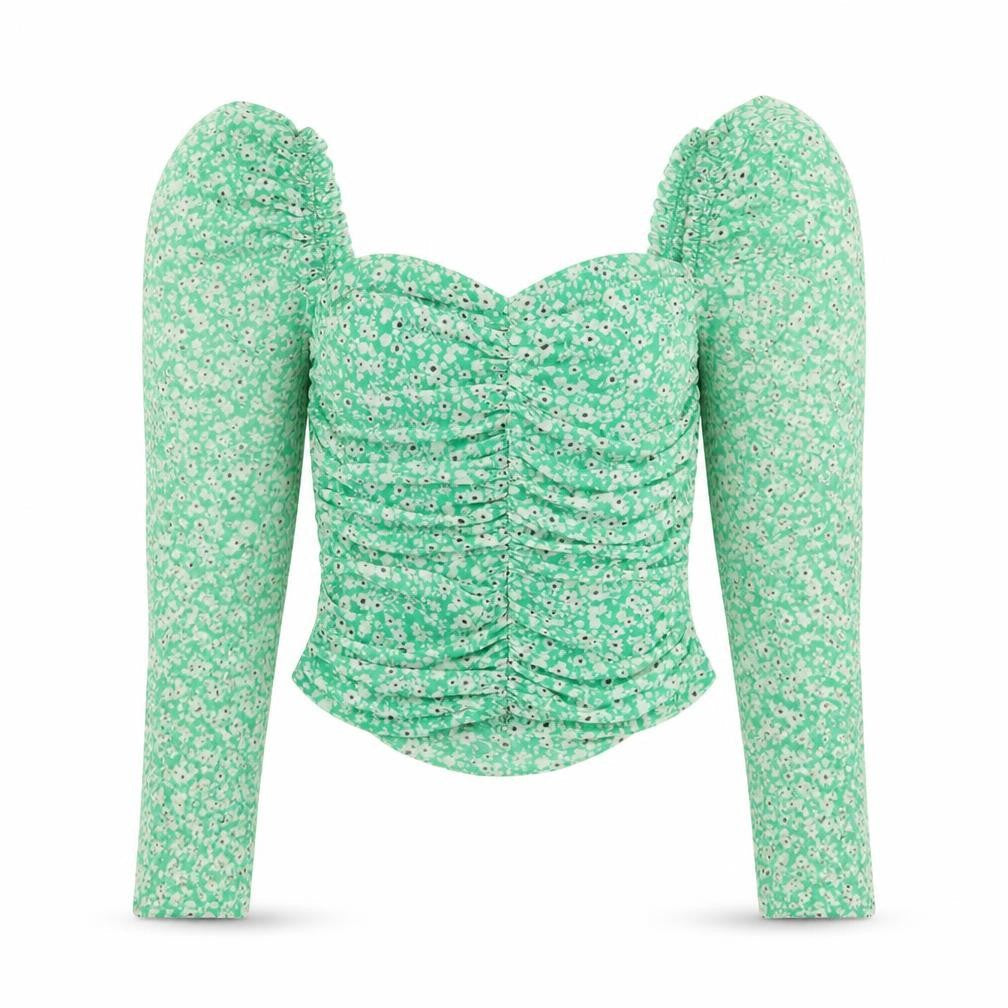 Womens UK Size 10 New Look Green Basic Blouse