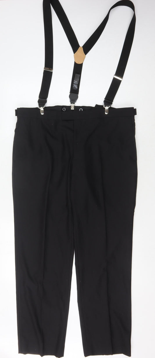 Marks & Spencer Men Black Wool Trousers 38