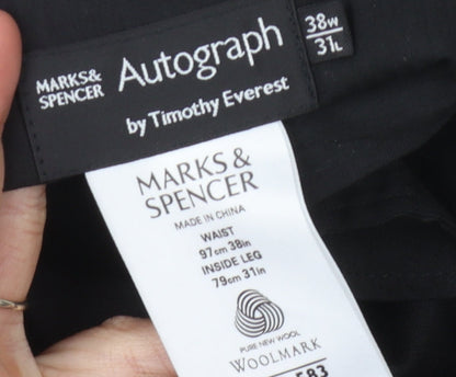 Marks & Spencer Men Black Wool Trousers 38