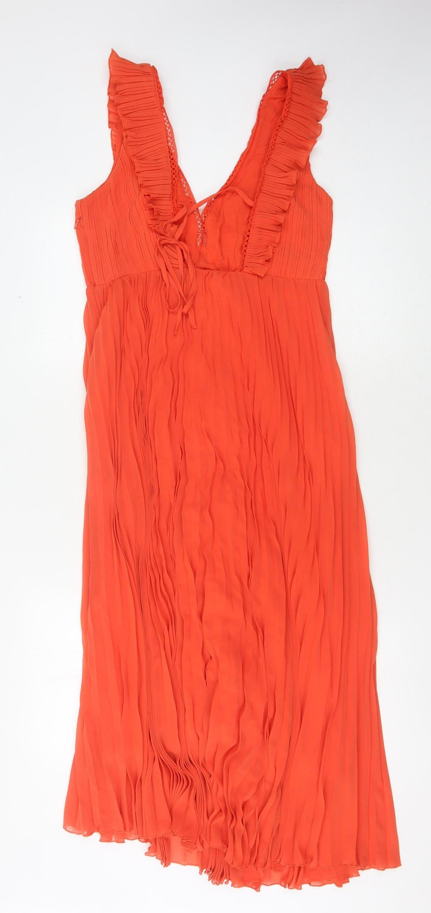 La Redoute Women's Orange Dress Size 10 UK Polyester