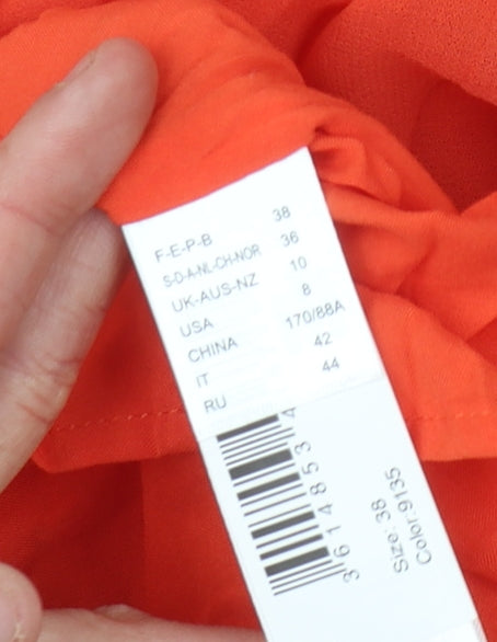 La Redoute Women's Orange Dress Size 10 UK Polyester
