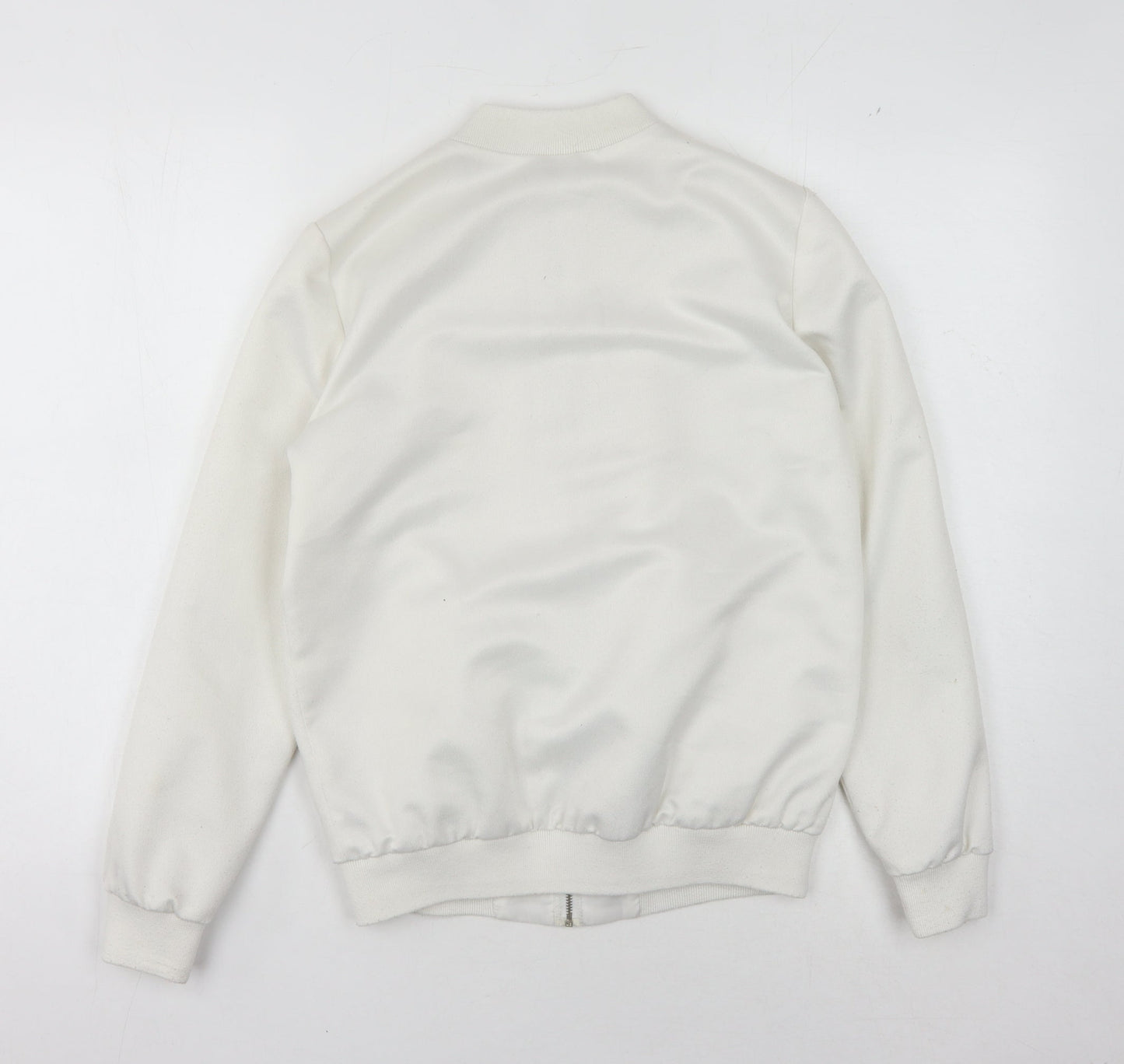 Miss Selfridge Women's White Bomber Jacket Size 6
