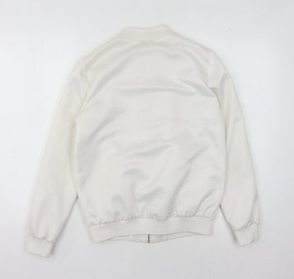 Miss Selfridge Women's White Bomber Jacket Size 6