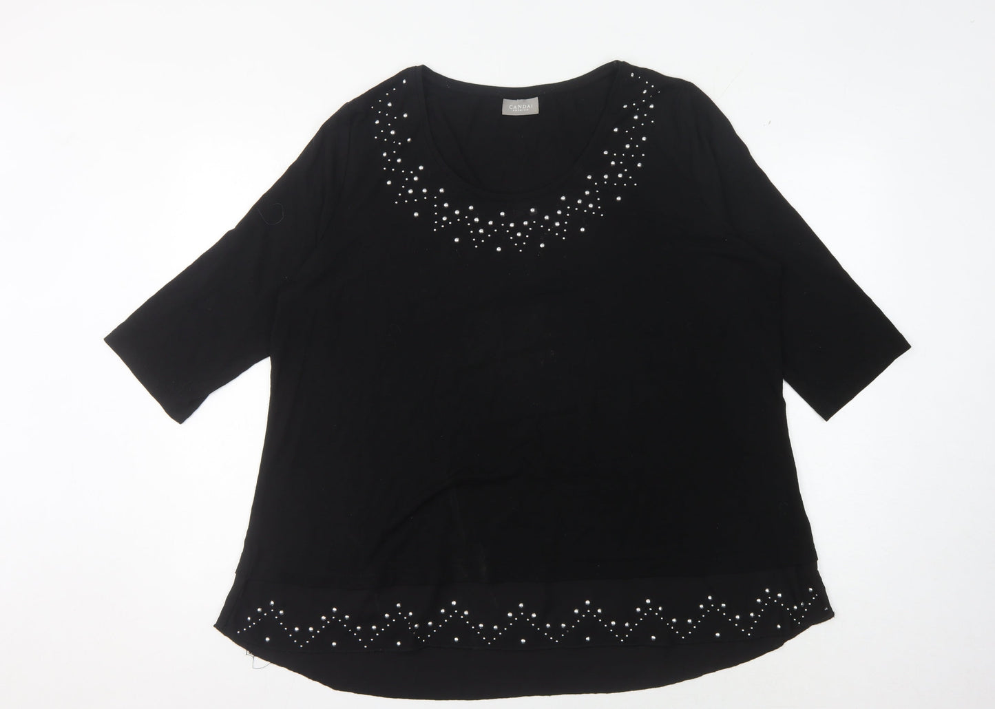 Womens UK Size L C&A Black Basic T-Shirt