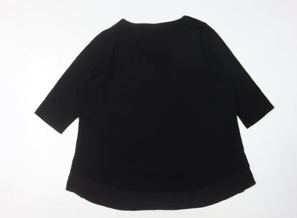 Womens UK Size L C&A Black Basic T-Shirt