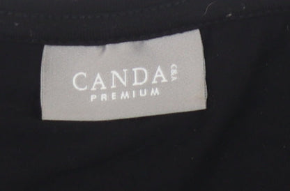 Womens UK Size L C&A Black Basic T-Shirt