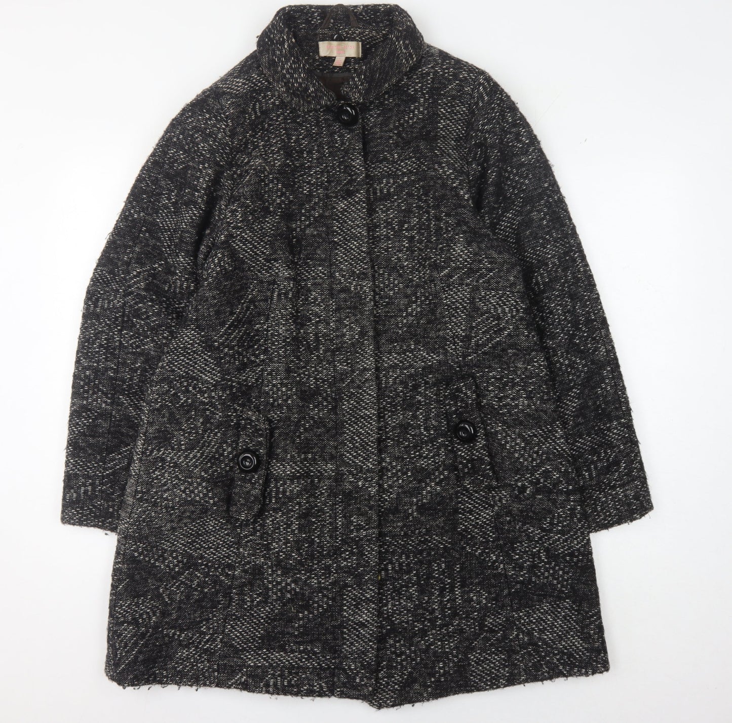 Womens UK Size 14 Gharani Strok Black Basic Coat