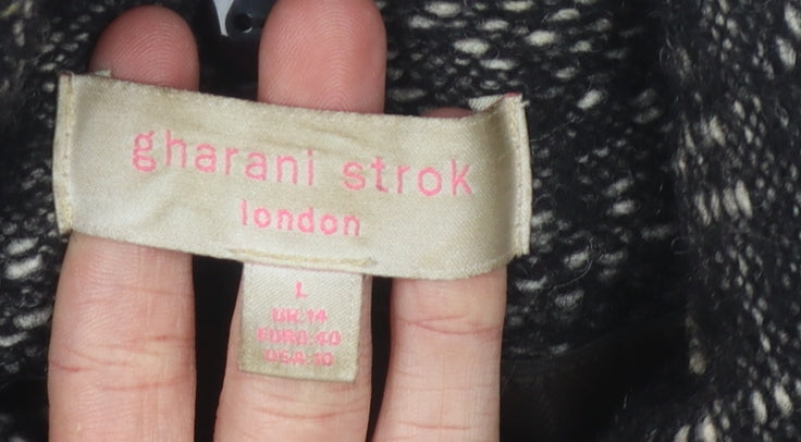 Womens UK Size 14 Gharani Strok Black Basic Coat
