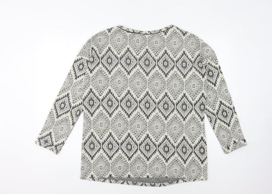 Debenhams Women's Grey Geometric Jumper Size 14
