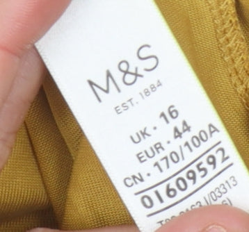Womens UK Size 16 Marks and Spencer Gold Basic Blouse