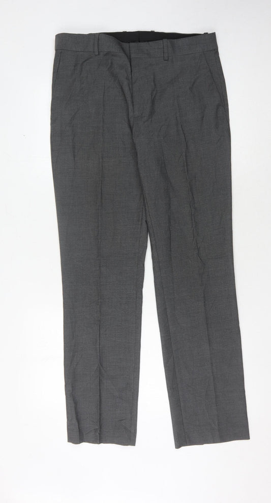 H&M Men's Grey Dress Pants Regular Fit Size 34