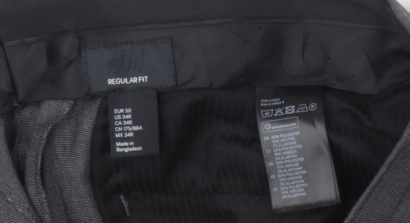 H&M Men's Grey Dress Pants Regular Fit Size 34