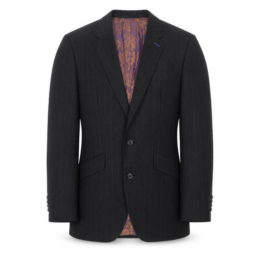 Next Men's Black Striped Slim Blazer, Size 36S