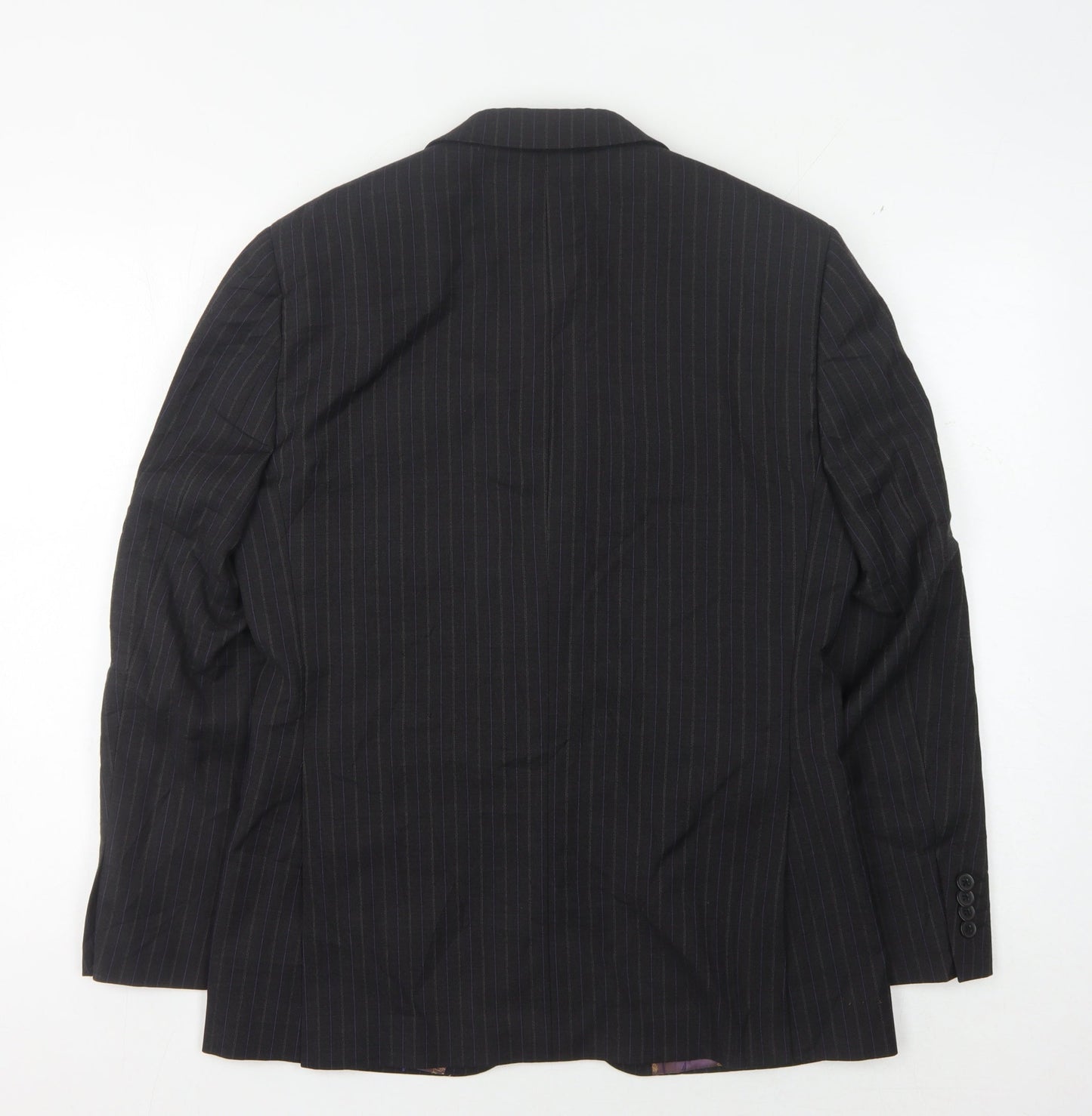 Next Men's Black Striped Slim Blazer, Size 36S