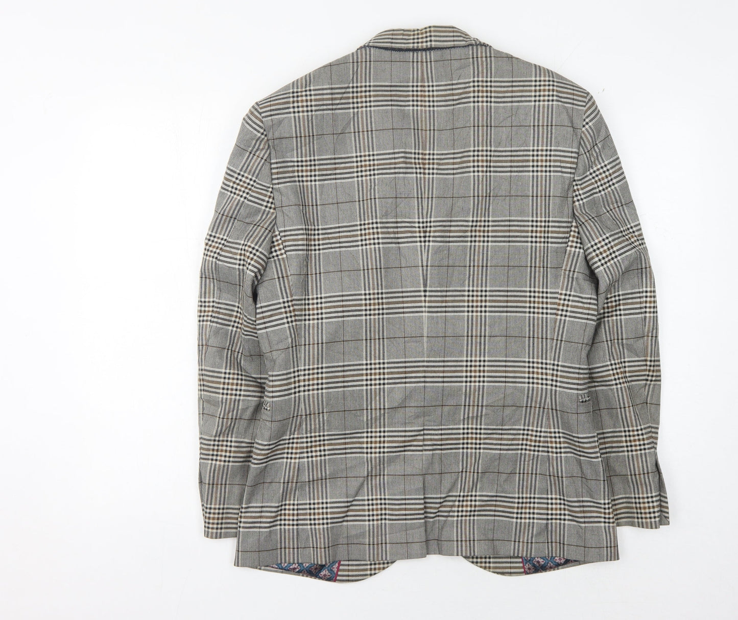 Next Men's Grey Plaid Blazer Jacket, 38 Short Length