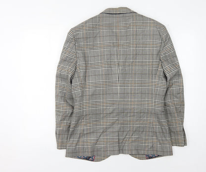 Next Men's Grey Plaid Blazer Jacket, 38 Short Length