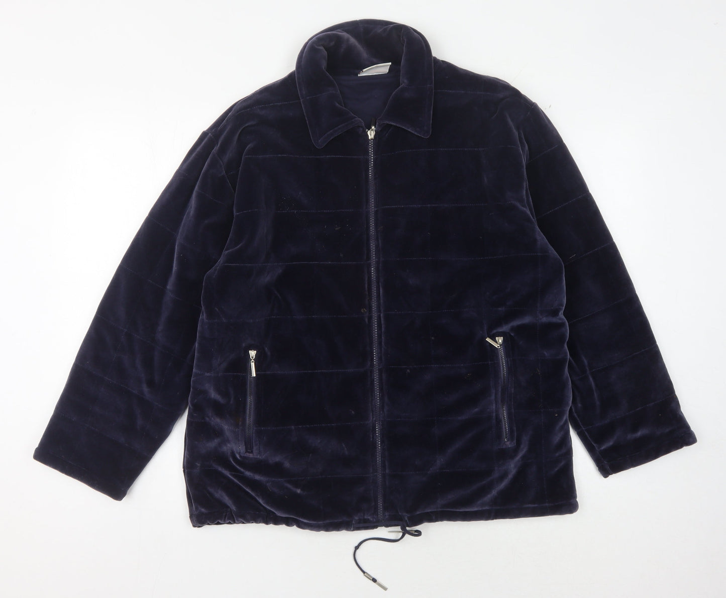 Poppy Women's Blue Velvet Full Zip Jacket - L