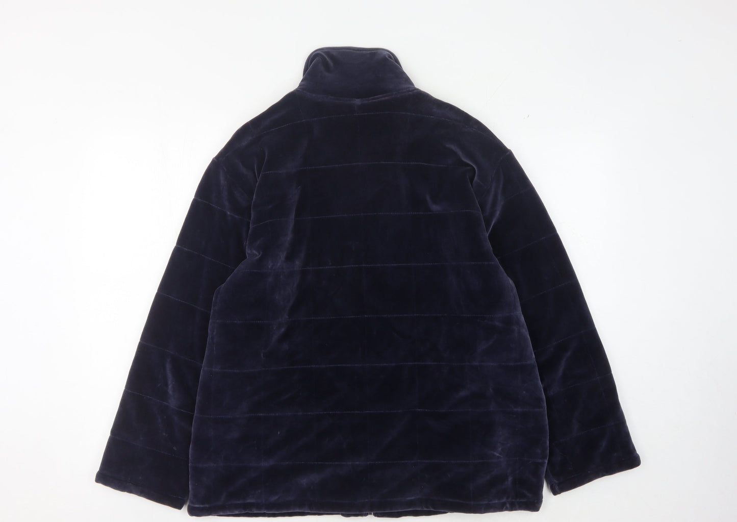 Poppy Women's Blue Velvet Full Zip Jacket - L