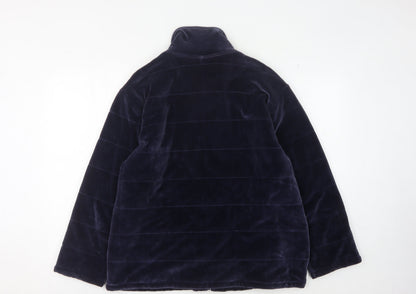 Poppy Women's Blue Velvet Full Zip Jacket - L