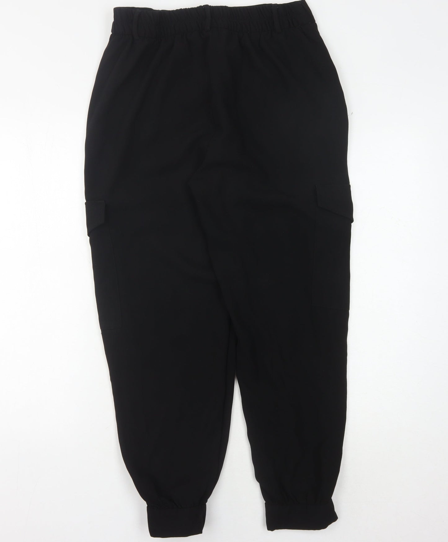 Womens UK Size L Zara Relaxed Fit Casual Black Trousers