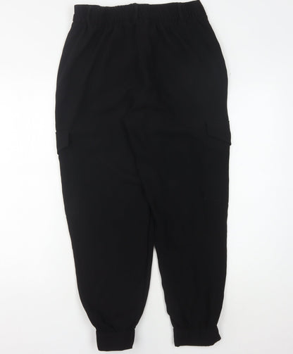 Womens UK Size L Zara Relaxed Fit Casual Black Trousers