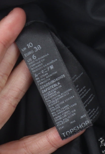 Topshop Women's Black Check Blazer Size 10