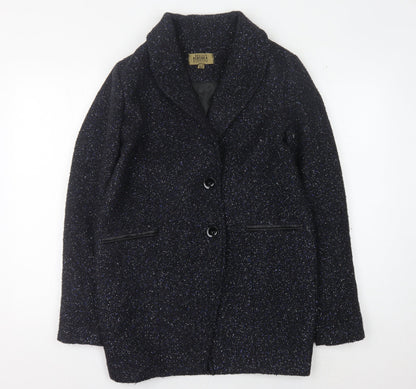 Womens UK Size S Bershka Black Basic Coat
